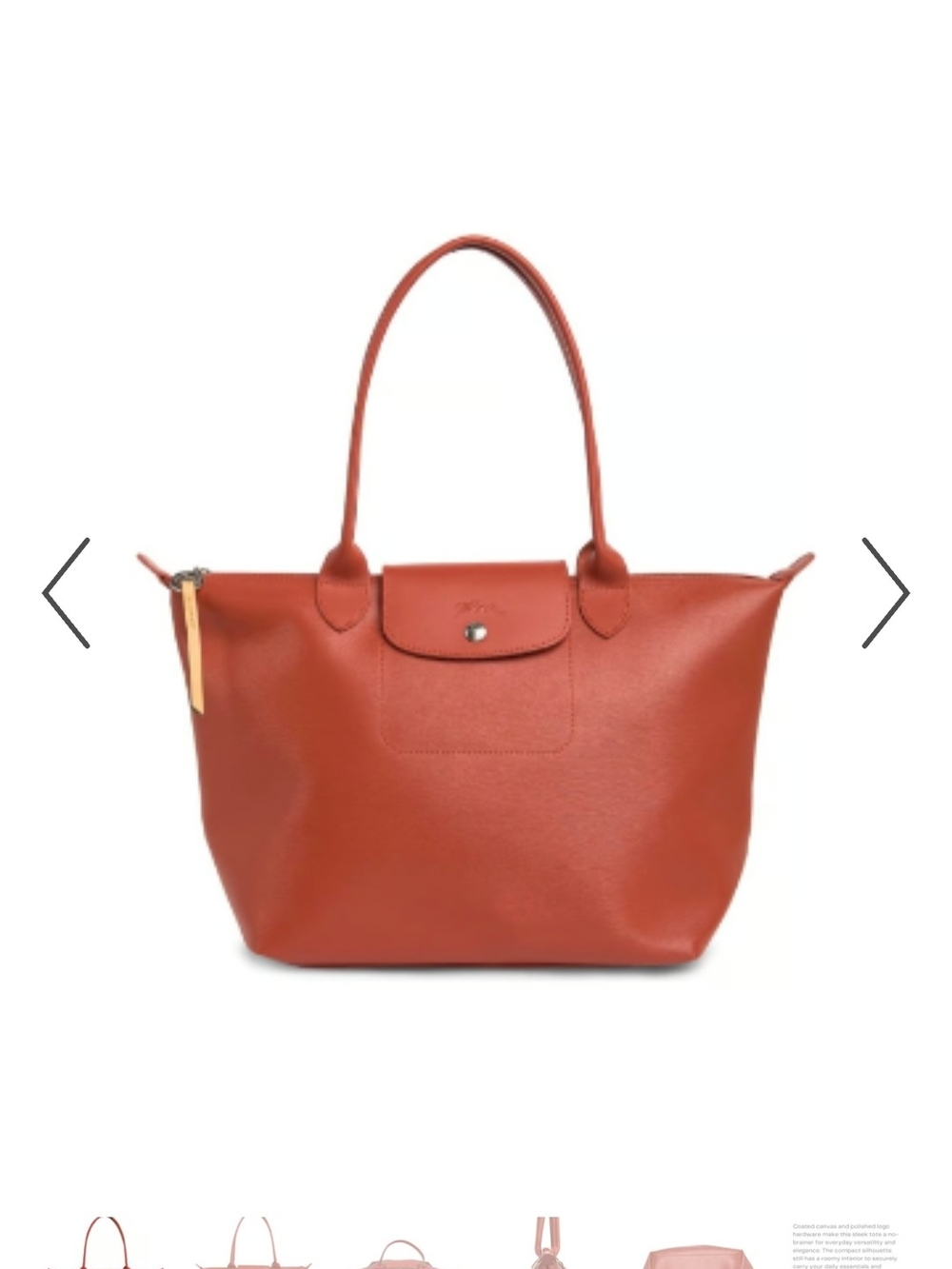 Longchamp Orange Coated Canvas Pliage
